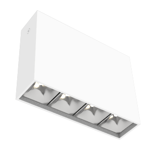 Светильник светодиодный DL-Box Reflect Multi 1х4 10Вт 3000К 150х40х115 накладной 24град. RAL9003 бел. муар диммер DALI VARTON V1-R0-00252-20D20-2001030