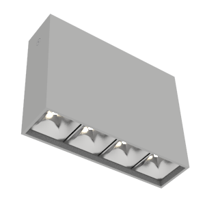 Светильник светодиодный DL-Box Reflect Multi 1х4 14Вт 3000К 150х40х115 накладной 24град. RAL7045 сер. муар VARTON V1-R0-70252-20L20-2001430