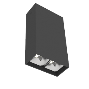 Светильник светодиодный DL-Box Reflect Multi 1х2 8Вт 3000К 80х40х150 накладной 24град. RAL9005 черн. муар диммер DALI VARTON V1-R0-90251-20D20-2000830