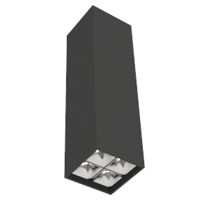 Светильник светодиодный DL-Box Reflect Multi 2х2 10Вт 3000К 80х80х300 накладной кососвет RAL9005 черн. муар VARTON V1-R0-90255-20L17-2001030