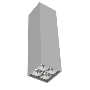 Светильник светодиодный DL-Box Reflect Multi 2х2 14Вт 4000К 80х80х300 накладной 36град. RAL7045 сер. муар VARTON V1-R0-70255-20L36-2001440