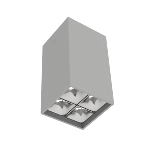 Светильник светодиодный DL-Box Reflect Multi 2х2 14Вт 3000К 80х80х150 накладной 55град. RAL7045 сер. муар диммер DALI VARTON V1-R0-70254-20D55-2001430