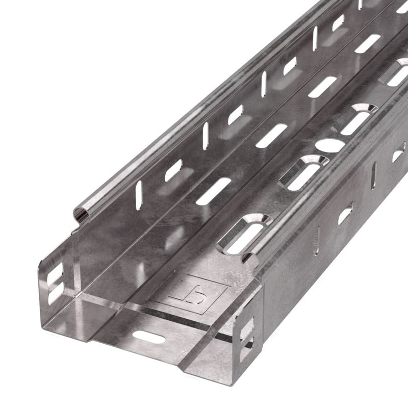 Лоток листовой перфорированный 100х50 L3000 сталь 0.7мм Стандарт Промрукав PR16.0002