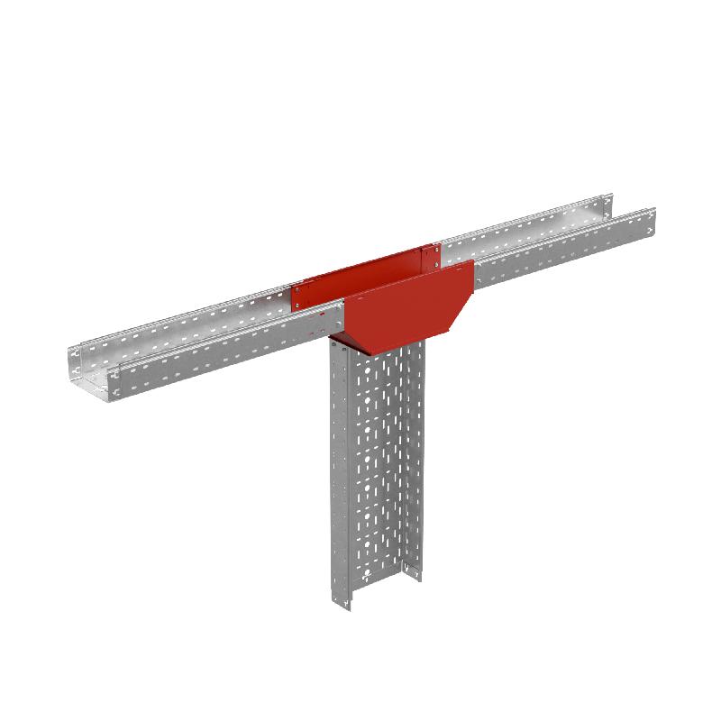 Ответвитель-переходник Т-образ. вертикал. с разворотом трассы на 90град. 100х400-500 "ПЛЮС" (нижняя часть больше исходной) TDPVplus90-100-400-500 INOX304 КМ PL6470