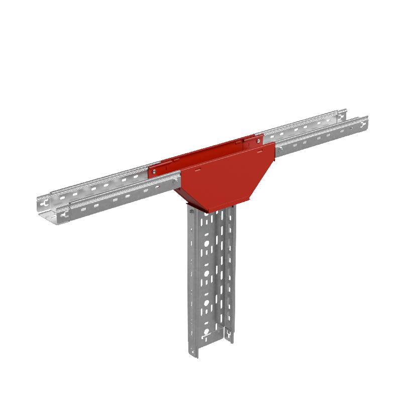 Ответвитель-переходник Т-образ. вертикал. с разворотом трассы на 90град. 50х200-400 "ПЛЮС" (нижняя часть больше исходной) TDPVplus90-50-200-400 INOX304 КМ PL6422