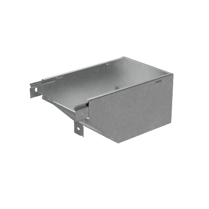 Угол для лотка вертикальный внешний левый с разворотом трассы на 90град. 200х50 "ПЛЮС" VLPDplus90-50-200-L INOX304 КМ PL5995