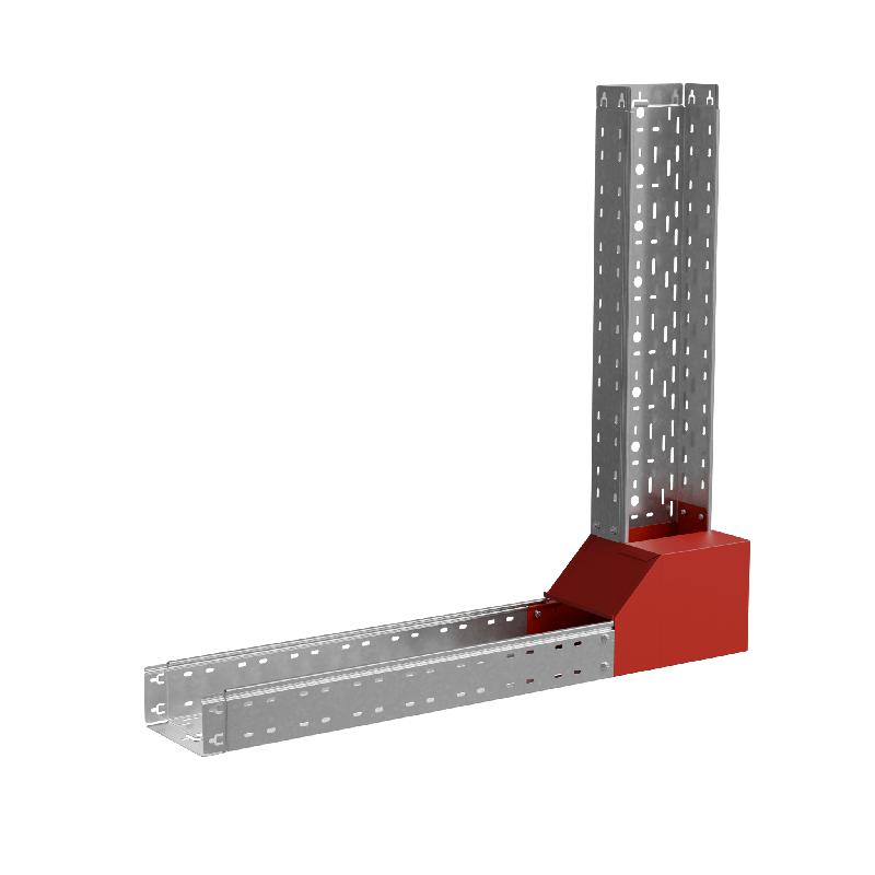 Угол для лотка вертикальный внутренний левый с разворотом трассы на 90град. 600х80 "ПЛЮС" NLPDplus90-80-600-L INOX304 КМ PL6102