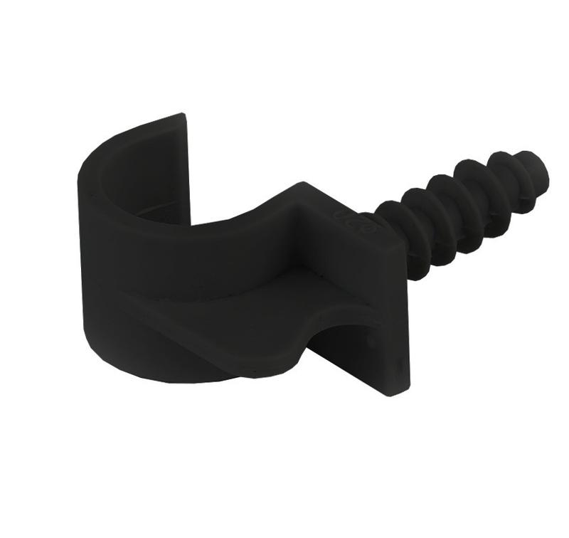 Держатель для труб (клипса) d16мм универс. пластик черн. Ruvinil К01116УЧ