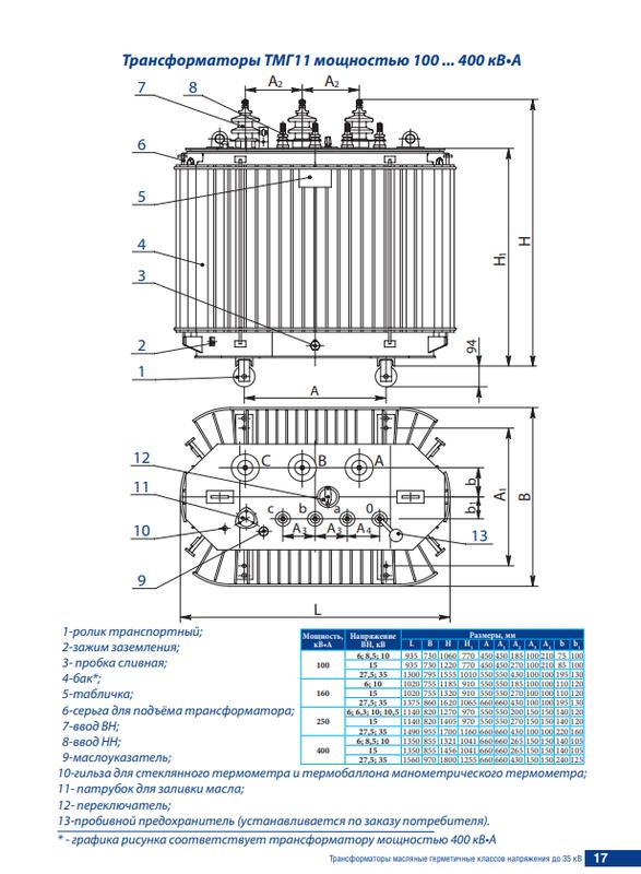 Трансформатор ТМГ11-100/6/0.4 Д/Ун-11 УХЛ1 Минский ЭТЗ