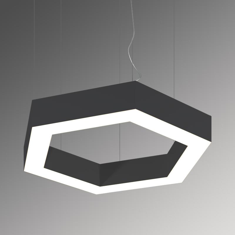 Светильник светодиодный RVE-LBX-HOLE-HEXA-1600-P 130Вт 4000К 1600х1385х100мм подвесной шир. рассеив.=80мм бел. RVElektro RVE00000379