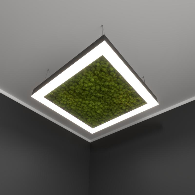 Светильник светодиодный RVE-LBX-MOSS-HOLE-BOX-800-P 81Вт 4000К 800х800х100мм подвесной шир. рассеив.=80мм бел. RVElektro RVE00000544