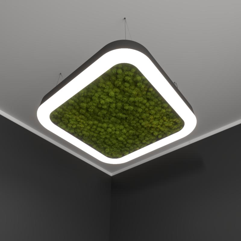 Светильник светодиодный RVE-LBX-MOSS-HOLE-BOX-SOFT-1800-P 173Вт 4000К 1800х1800х100мм подвесной шир. рассеив.=80мм бел. RVElektro RVE00000564