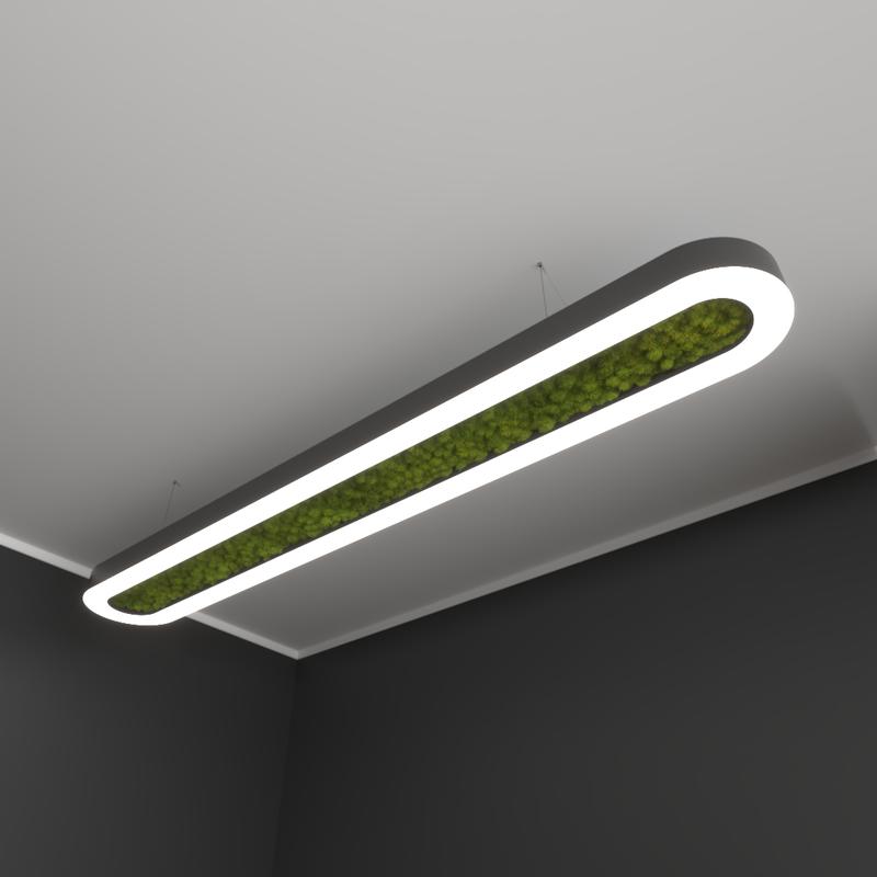 Светильник светодиодный RVE-LBX-MOSS-LARGO-1400-P 82Вт 4000К 1400х350х100мм подвесной шир. рассеив.=80мм бел. RVElektro RVE00000612