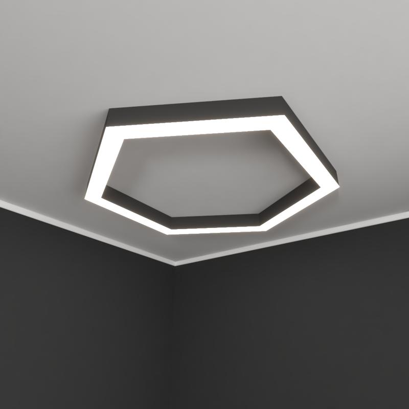 Светильник светодиодный RVE-LBX-HOLE-HEXA-900-N 65Вт 4000К 900х779х100мм накладной шир. рассеив.=80мм бел. RVElektro RVE00001431