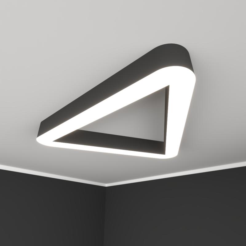 Светильник светодиодный RVE-LBX-HOLE-TRIO-SOFT-600-N 46Вт 4000К 600х534х100мм накладной шир. рассеив.=80мм бел. RVElektro RVE00002068