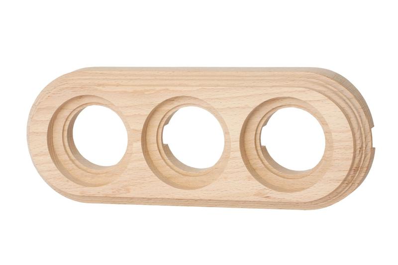 Рамка 3-м Лизетта ретро на бревно 220мм натурель бук Bironi BFC22-630-10