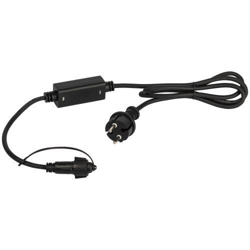 Шнур питания 1.5м 6А 800Вт IP65 220В для подключения гирлянд провод черн. каучук Эра Б0051881