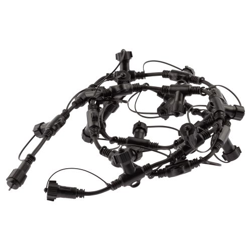 Разветвитель 2м шаг 10см 20 гнезд IP65 220В для гирлянд провод черн. каучук Эра Б0051883