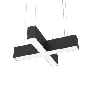 Светильник светодиодный X-line X-образ. 30Вт 3000К 532х500х100мм RAL9005 черн. муар с опаловым рассеив. и торцевые крышки (4шт) VARTON V1-R0-9XX23-02OP0-4003030