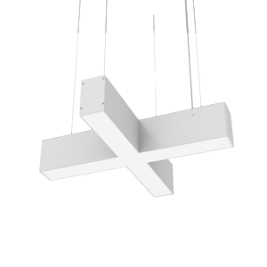 Светильник светодиодный X-line X-образ. 30Вт 4000К 532х500х100мм RAL9003 бел. муар с опаловым рассеив. и торцевые крышки (4шт) VARTON V1-R0-1XX23-02OP0-4003040