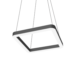 Светильник светодиодный Enso Q 590х590х40мм 32Вт 4000К подвесной RAL9005 черн. матов. с опаловым рассеив. VARTON V1-R0-9Q524-30000-2003240