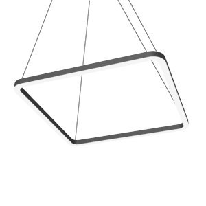 Светильник светодиодный Enso Q 990х990х40мм 91Вт 4000К подвесной RAL9005 черн. матов. с опаловым рассеив. VARTON V1-R0-9Q525-30000-2009140