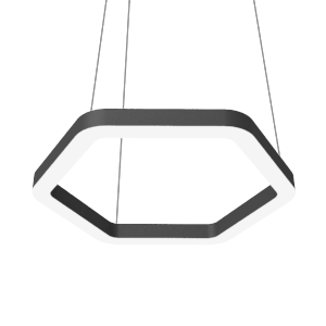 Светильник светодиодный Enso G 580х520х40мм 24Вт 4000К подвесной RAL9005 черн. матов. с опаловым рассеив. VARTON V1-R0-9G523-30000-2002440