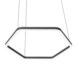 Светильник светодиодный Enso G 1100х980х40мм 49Вт 3000К подвесной RAL9005 черн. матов. с опаловым рассеив. VARTON V1-R0-9G524-30000-2004930