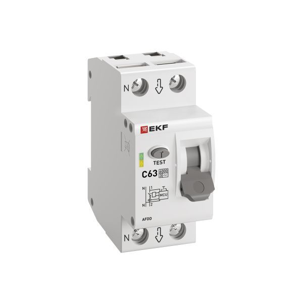 Устройство защиты от дугового пробоя (УЗДП) 1P+N C 63А 6кА с авт. выкл. PROxima EKF afdd-2-63C-pro