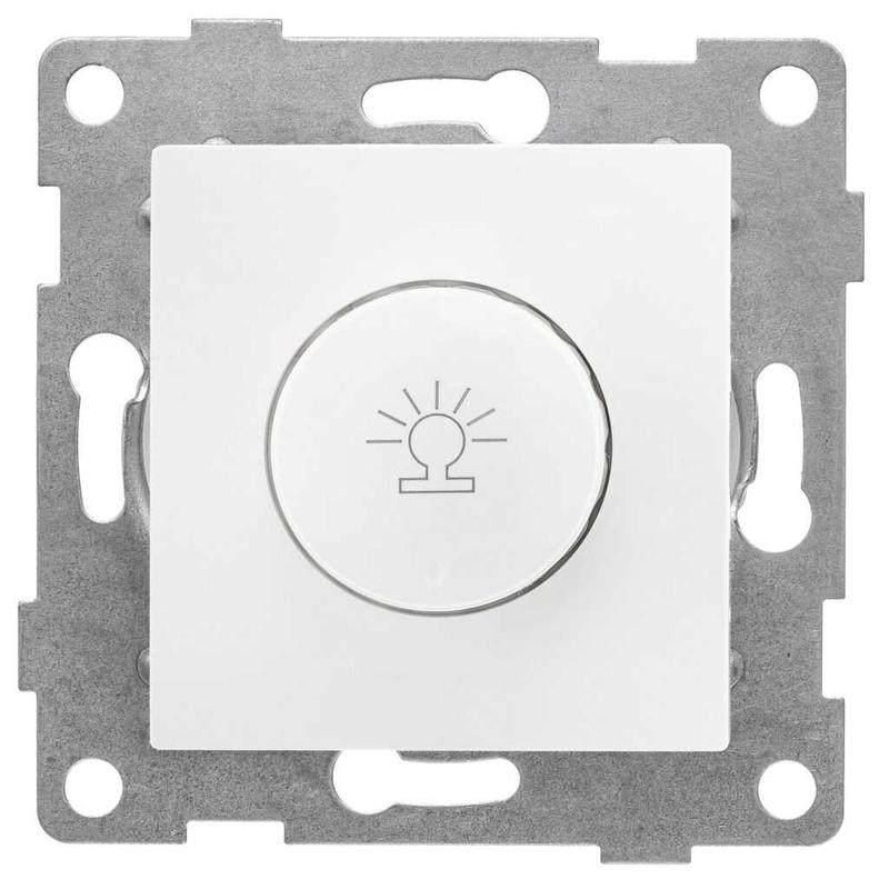 Механизм диммера СП Bravo 500Вт с накладкой и воротком бел. матов. GUSI С10Д6-041