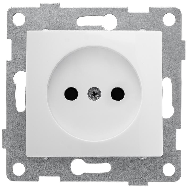 Розетка 1-м СП Bravo 16А 250В без заземл. защ. шторки механизм бел. матов. GUSI С10Р2-041