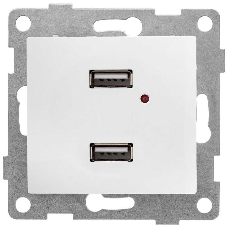 Розетка USB 2-м СП Bravo механизм бел. матов. GUSI С10USB2-041