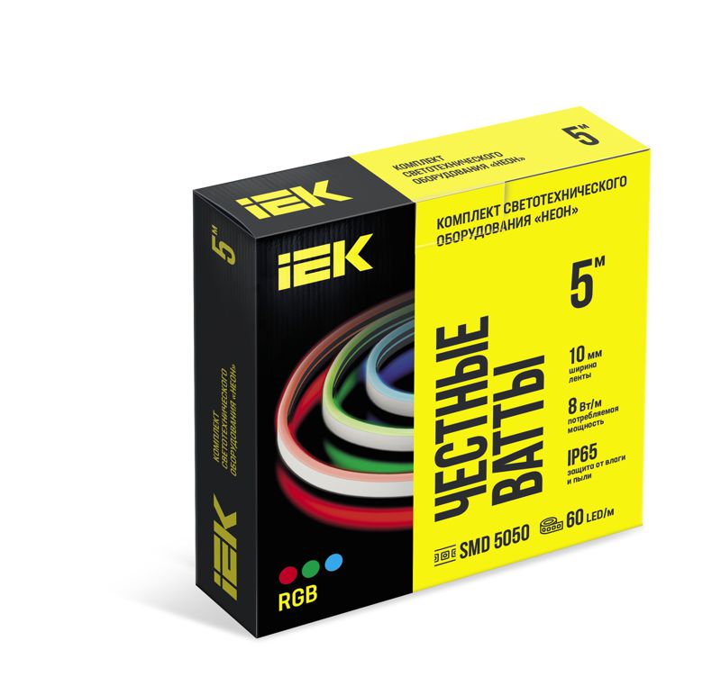 Комплект DIY (5050RGB60-8-IP65-220В 5м + драйвер) IEK LSR5-RGB-060-65-2-05-S0