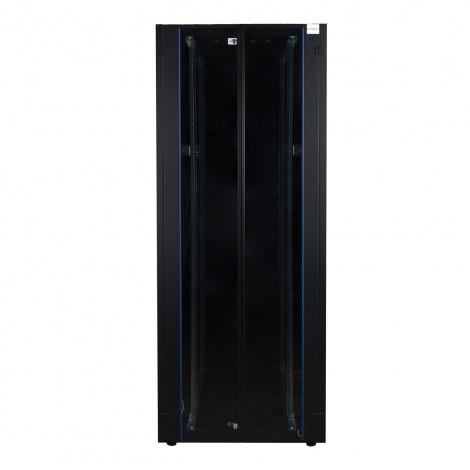 Шкаф напольный 19дюйм 42U 800х1200 2-я перед. дв. стекл. 2-я задн. дв. метал. сер. Datarex DR-738560