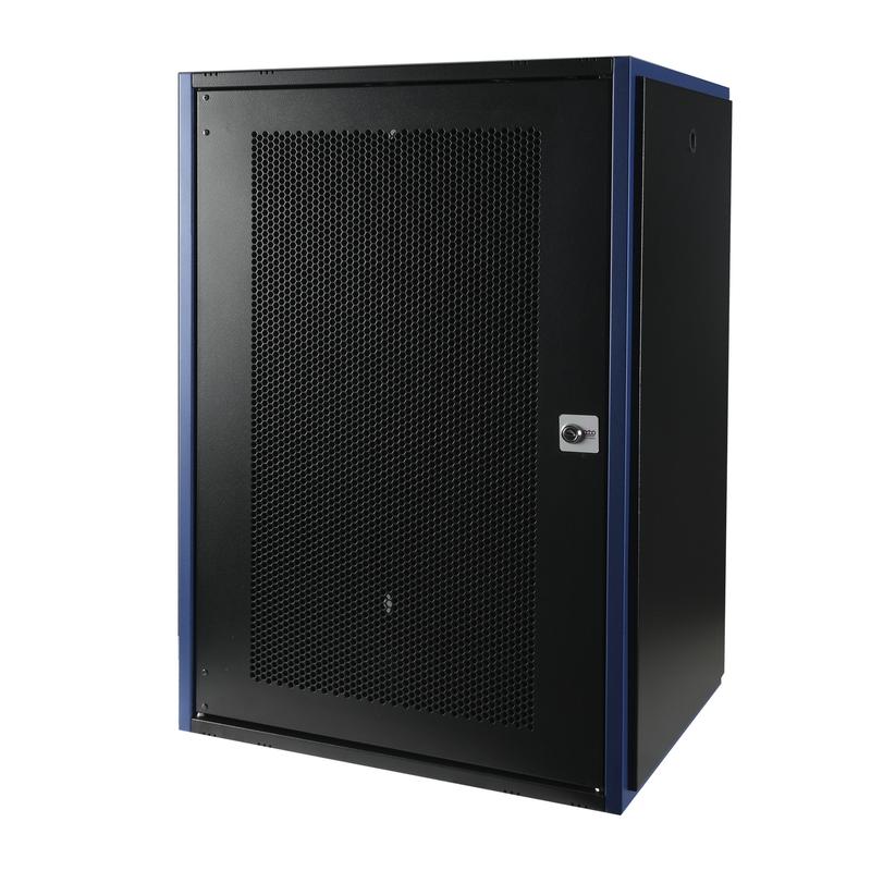 Шкаф настенный 19дюйм 18U 600х450 дверь перфорир. черн. Datarex DR-620411