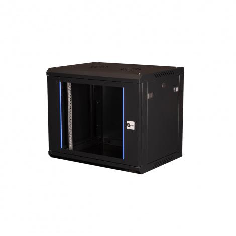 Шкаф настенный 19дюйм 9U 600х450 дв. стекл. сер. Datarex DR-600110