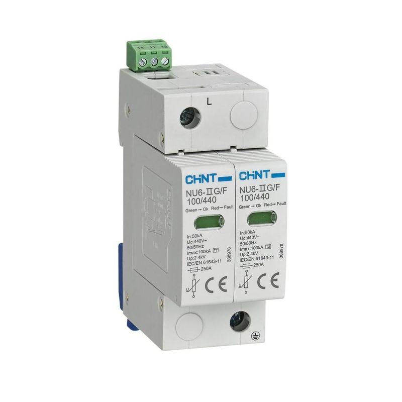 Ограничитель импульсных перенапряжений NU6-IIG 1п In=40кА Uc=440В Im=100кА (R) CHINT 368970
