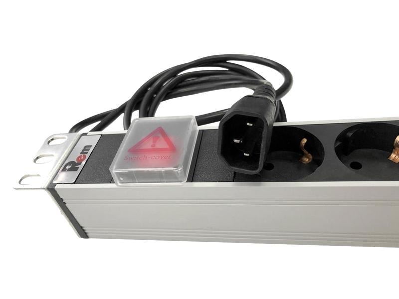 Блок розеток Rem-10 с выкл. 12 IEC 60320 C13 10А алюм. 19дюйм шнур 1.8м IEC 60320 C14 R-10-12C13-V-440-1.8 Rem 1826450