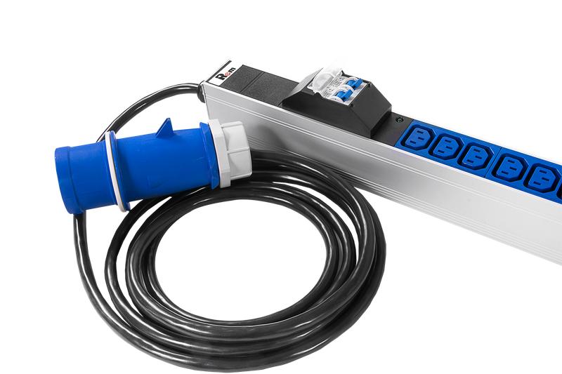 Блок розеток вертикальный Rem-32 1ф 32А 2 авт. инд. 36 C136 C19 1820мм вх. IEC 309 шнур 3м R-32-36C13-6C19-A-I-1820-3-2P Rem 1893567