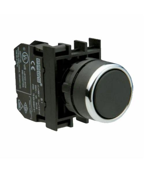 Кнопка нажимная круглая черн. (2НО) EMAS B101DH