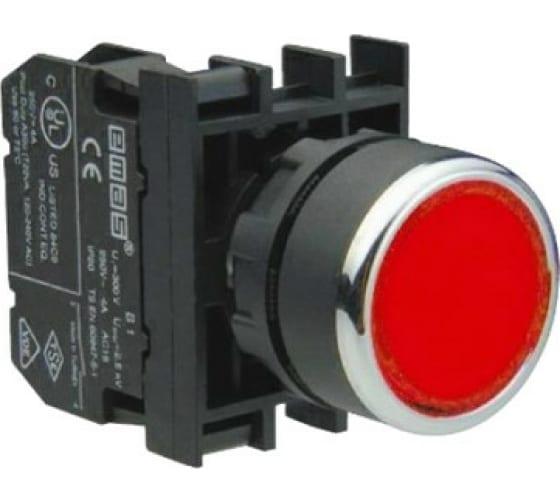Кнопка нажимная круглая красн. (1НО+1НЗ) EMAS B102DK