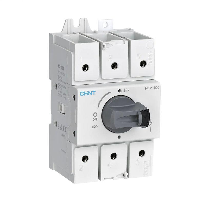 Рубильник 3п NF2-100/3DIR 3P 100А со стандарт. ручкой на DIN-рейку или монтаж. плату CHINT 324164