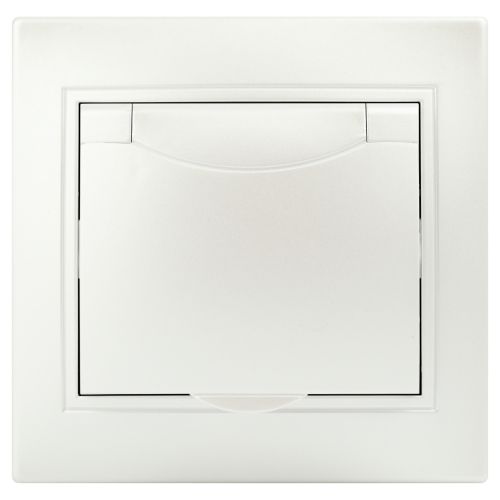 Розетка 1-м СП Plano 1-203-06 16А IP20 250В 2P+E Schuko защ. крышка перламутр Intro Б0053898