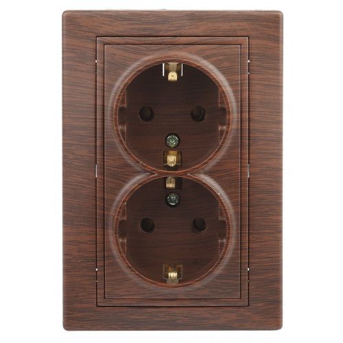 Розетка 2-м СП Plano 1-205-10 16А IP20 250В 2х2P+E Schuko венге Intro Б0053921