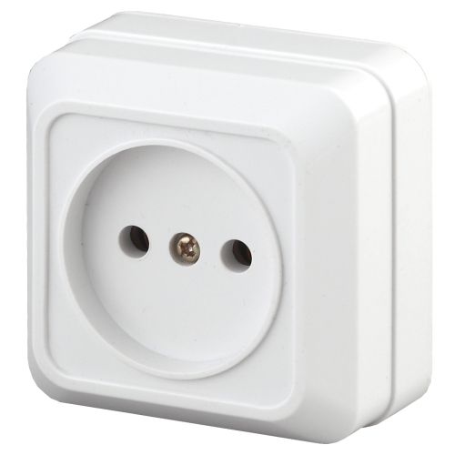 Розетка 1-м ОП Quadro 2-201-01 16А IP20 250В 2P бел. Intro Б0053774