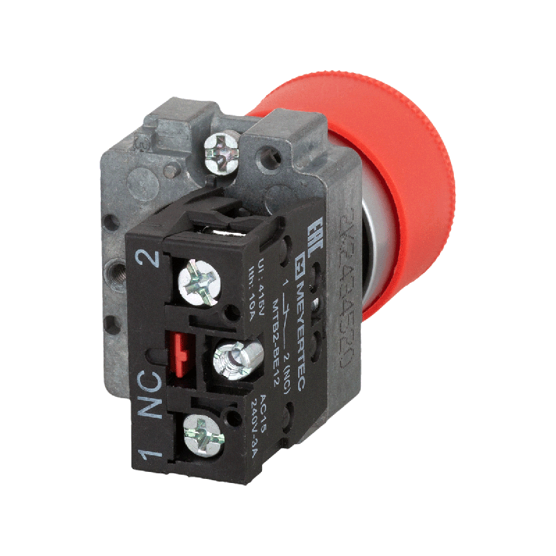 Кнопка грибовидная возврат поворотом 1NC красн. O30мм мет. MTB2-BSZ1244 ОВЕН 58179