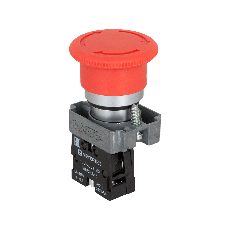 Кнопка грибовидная возврат поворотом 1NC красн. O40мм метал. MTB2-BSZ1254 ОВЕН 54248