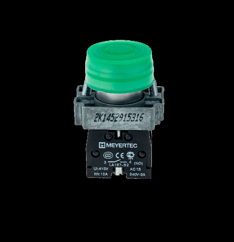 Кнопка в кожухе зел. 1NO мет. MTB2-BPZ113 ОВЕН 58161