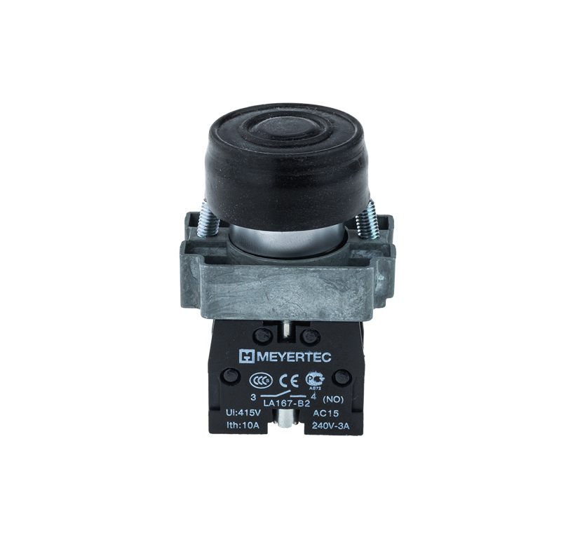 Кнопка в кожухе черн. 1NO мет. MTB2-BPZ112 ОВЕН 58160