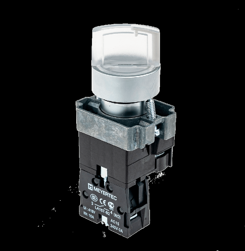 Переключатель с LED подсветкой 24В AC/DC без цвета 3 полож. 1NO фикс. мет. MTB2-BK3761 ОВЕН 58223